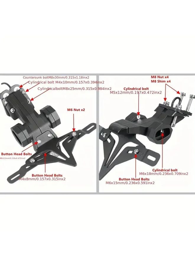 حامل لوحة ترخيص دراجة نارية سوداء مزيل واقي الطين لكاواساكي ZX4R ZX4RR ZX 4R SE 2023 2024 - Image 2